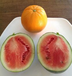 Close-up of oranges on table