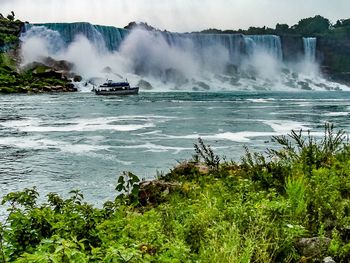 Scenic view of waterfall