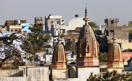 Pilgrims at pushkar lake on sunny day