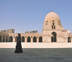 Low angle view of historical building against clear sky