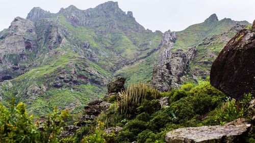 Scenic view of mountains against sky
