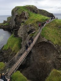 Scenic view of bridge over sea against sky