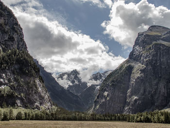 Scenic view of mountains against sky