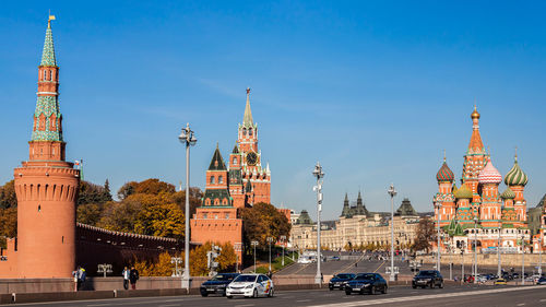 View of buildings against sky in city