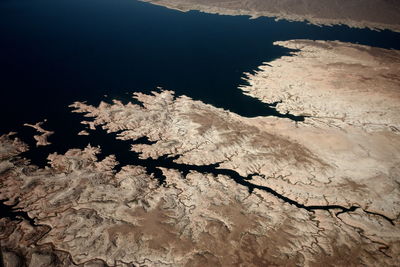 High angle view of water by sea