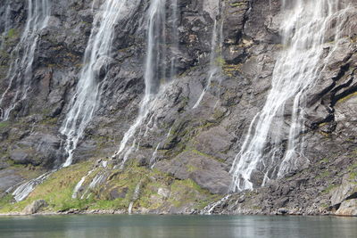 Scenic view of waterfall