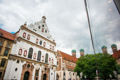 Low angle view of buildings against sky