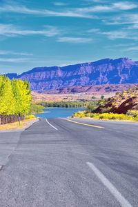 Looking towards moab panorama views of desert mountain canyonlands arches national park  utah usa