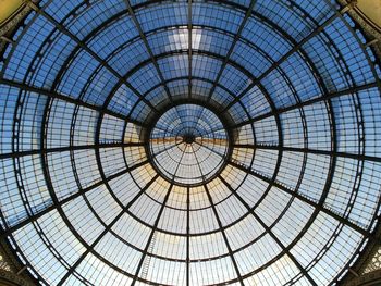 Low angle view of glass ceiling