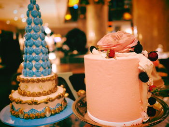 Close-up of cake on table