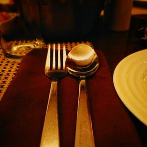 Close-up of piano on table