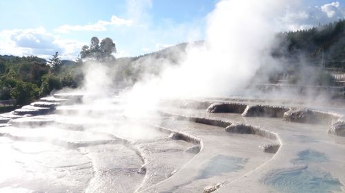 Scenic view of waterfall