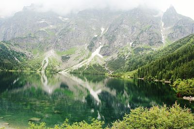 Scenic view of lake and mountains