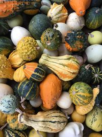 Full frame shot of pumpkins at market