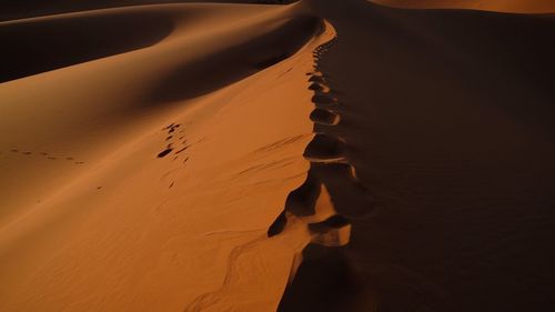 Sand dunes in desert