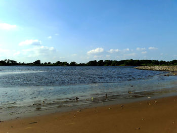 Scenic view of beach against sky