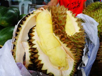 Close-up of fresh fruits for sale at market stall