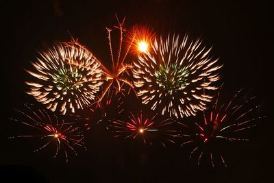 Low angle view of firework display