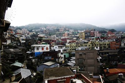 High angle shot of townscape