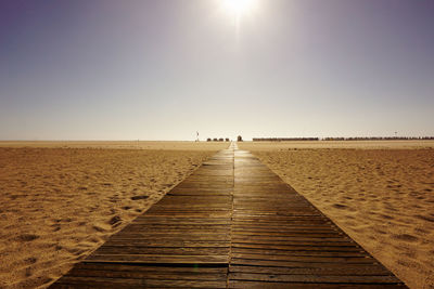 Scenic view of beach against clear sky