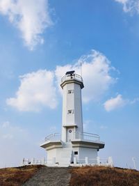 Lighthouse against blue sky