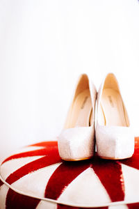 Close-up of over white background