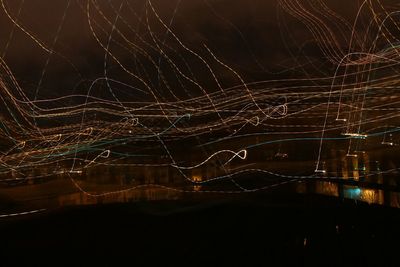 View of illuminated lights at night