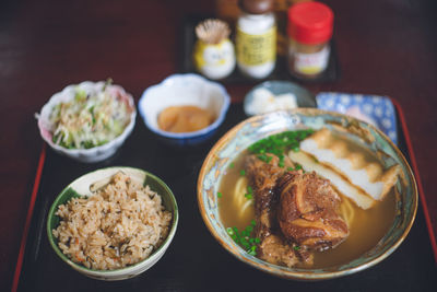 Close-up of food on table