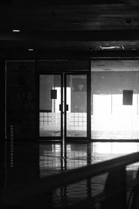 Interior of empty parking lot