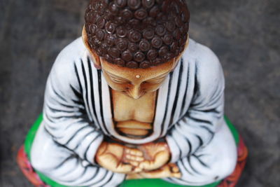 High angle view of buddha statue