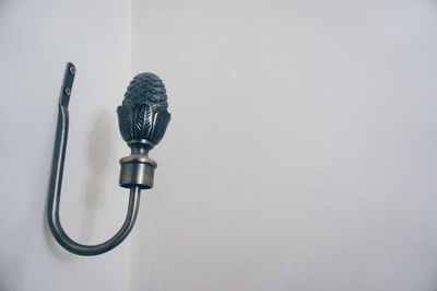 High angle view of electric lamp on wall at home