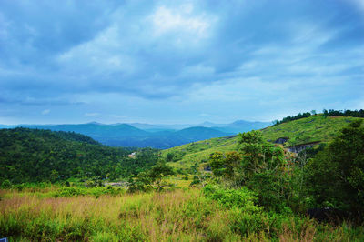 View of valley and mountain of idukki at kerala, india