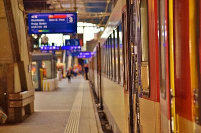 Train at railroad station platform