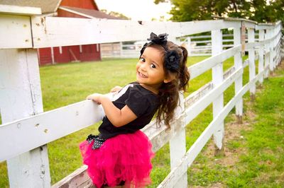 Portrait of cute girl in park