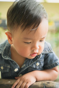 Close-up portrait of cute boy