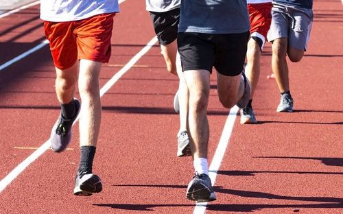 Low section of people running