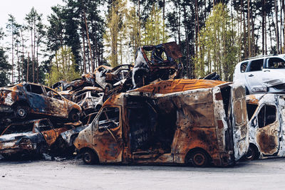 Abandoned car on street