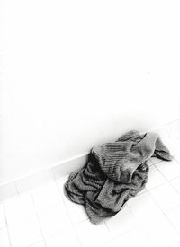 High angle view of tiled floor