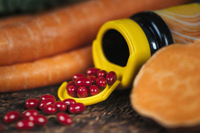 High angle view of breakfast on table