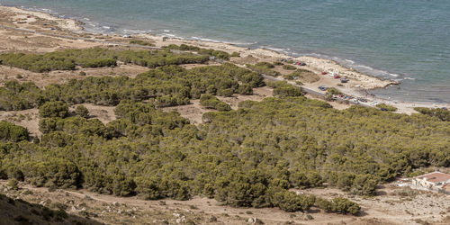 High angle view of beach