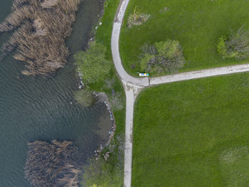 High angle view of water