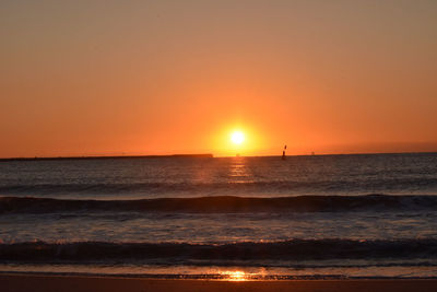 Scenic view of sunset over sea