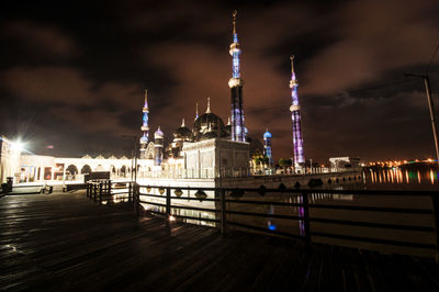 Illuminated city at night