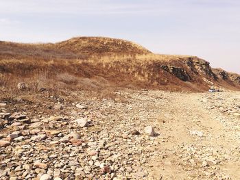 Scenic view of desert against sky