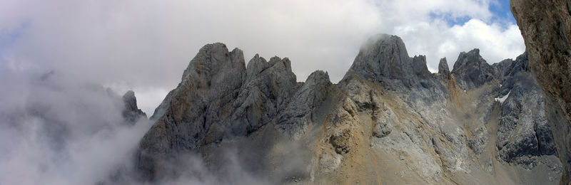 Panoramic view of mountains against sky