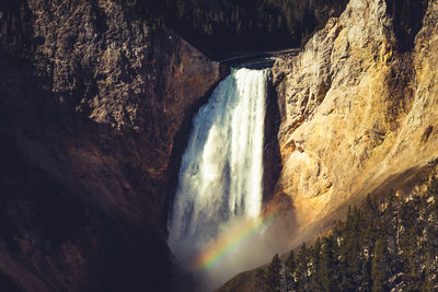 Scenic view of waterfall