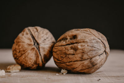 Close-up of pumpkins on table