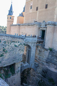 Exterior of historic building against clear sky