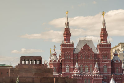 Low angle view of buildings against sky