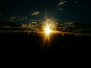 Silhouette trees against sky during sunset